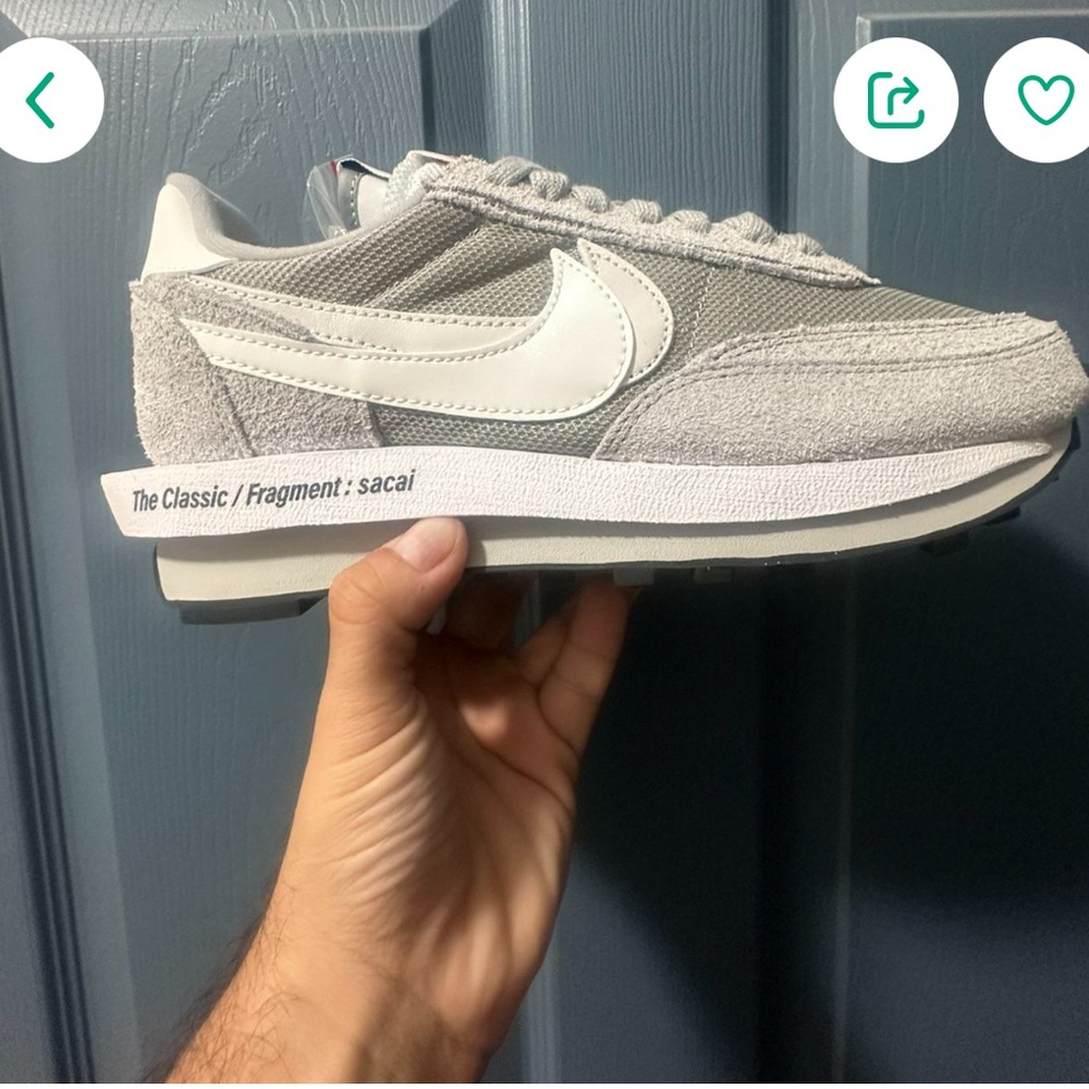 Nike Gray and White Sneakers with Suede and Mesh